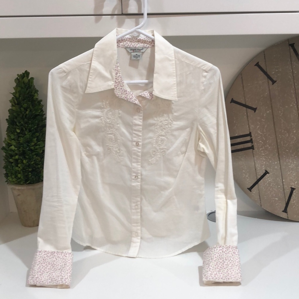 White Button Down Guess Blouse